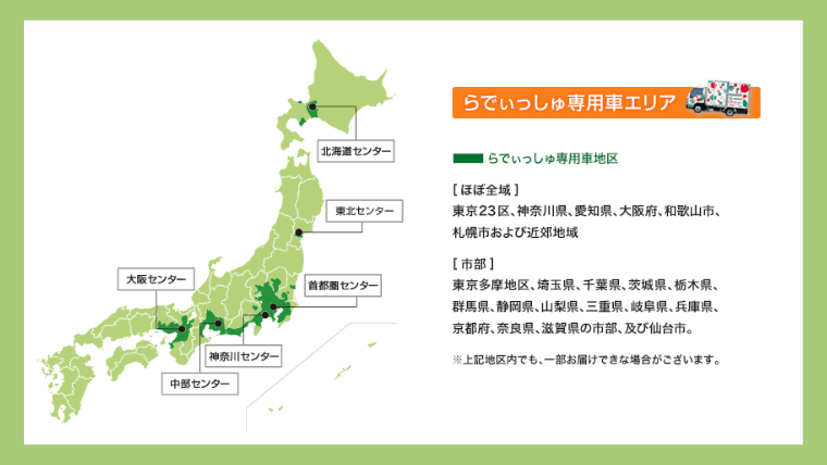 らでぃっしゅぼーや 宅配専用車エリア